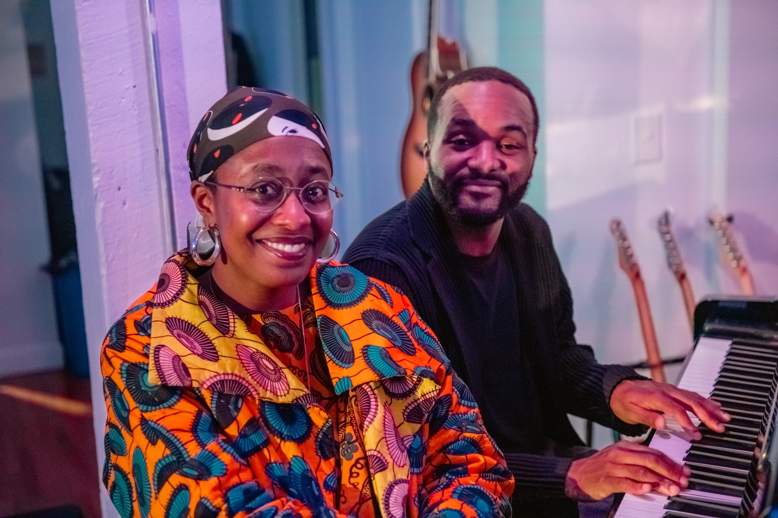 Cecile performing with pianist