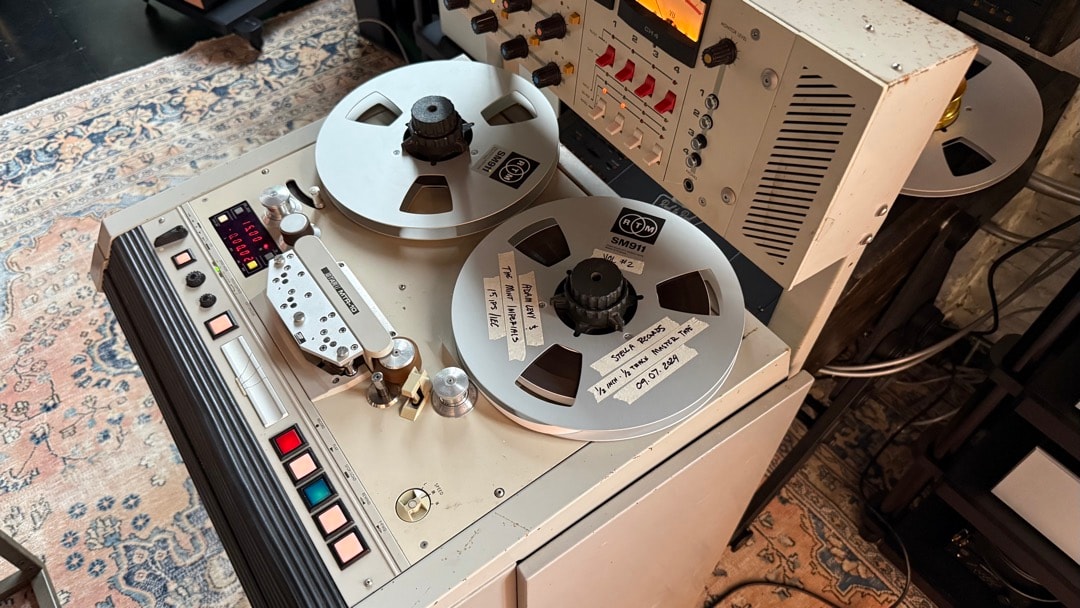 Professional tape machine with white reels